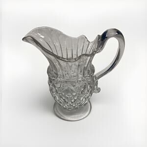 Antique EAPG Pressed Glass Pitcher - 6.25”H